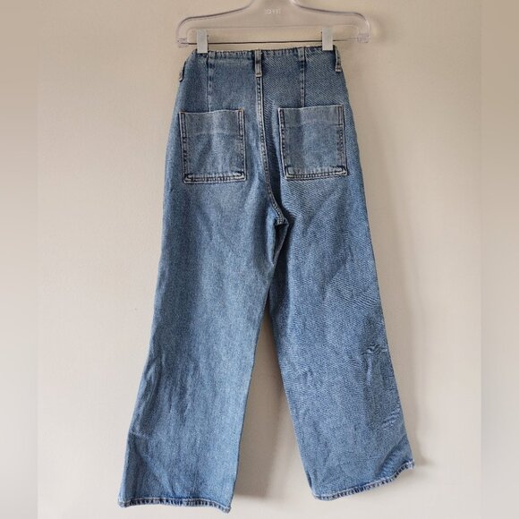 Zara Blue Marine Cropped Jeans - Picture 2 of 4